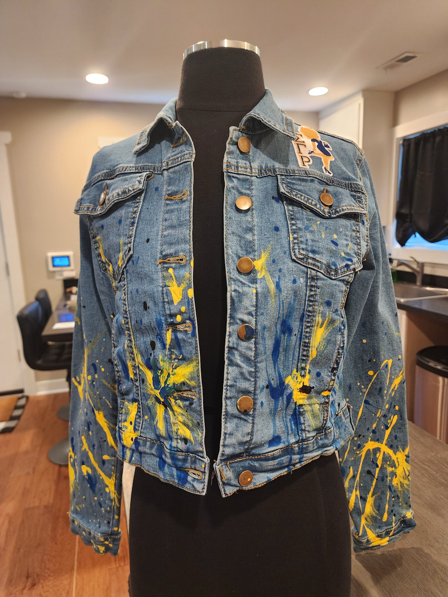 Custom Handpainted Splash Denim Jacket