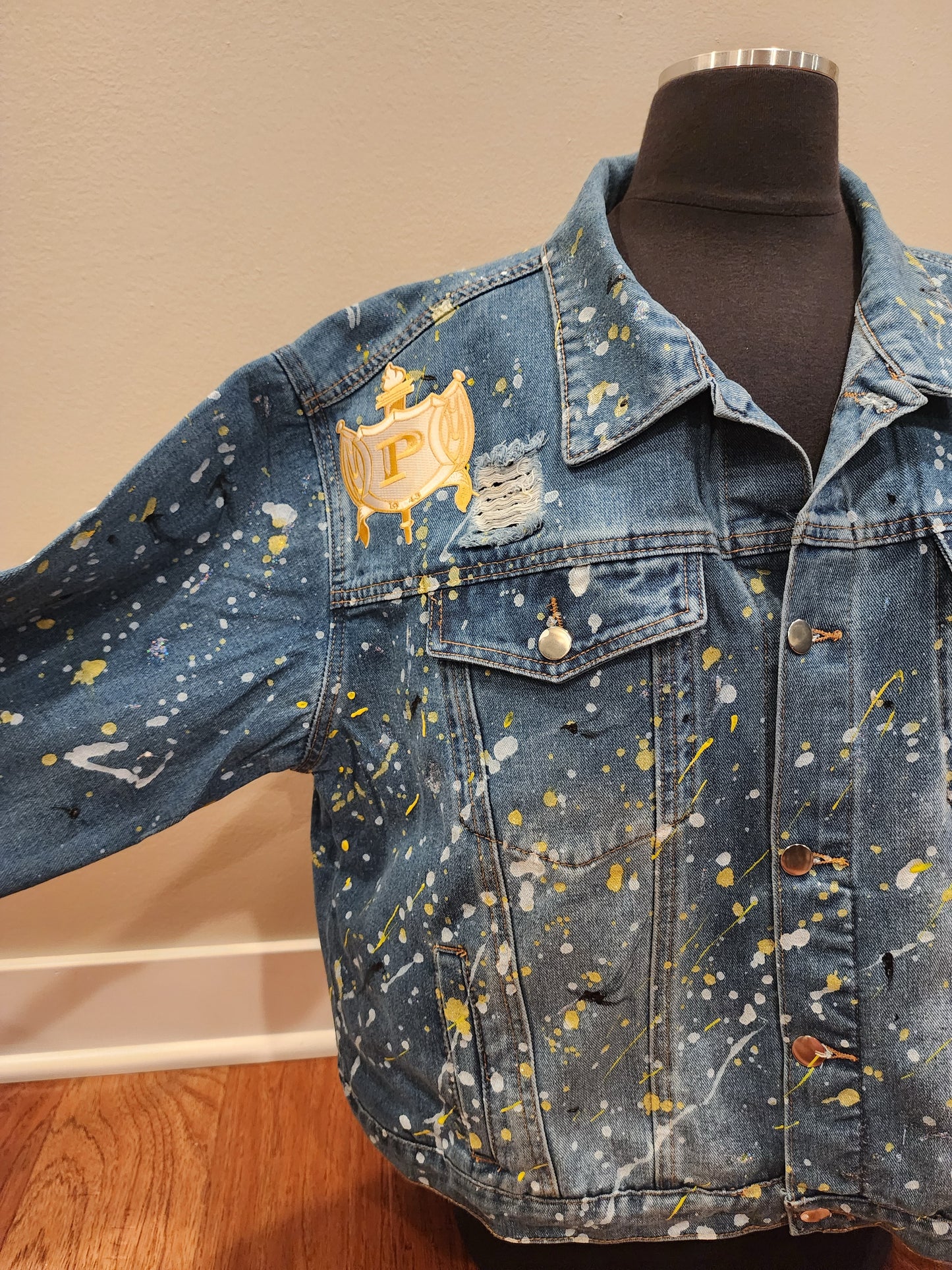 Custom Handpainted Splash Denim Jacket