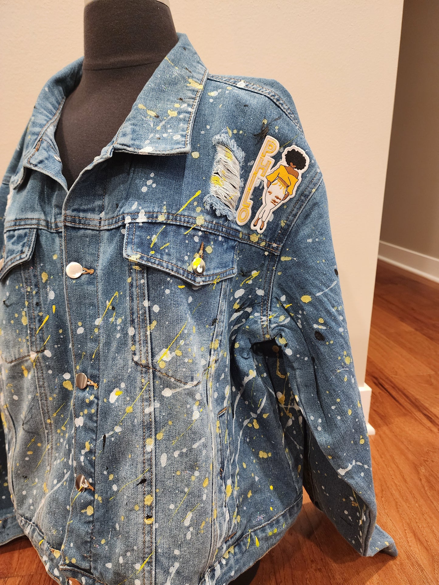 Custom Handpainted Splash Denim Jacket
