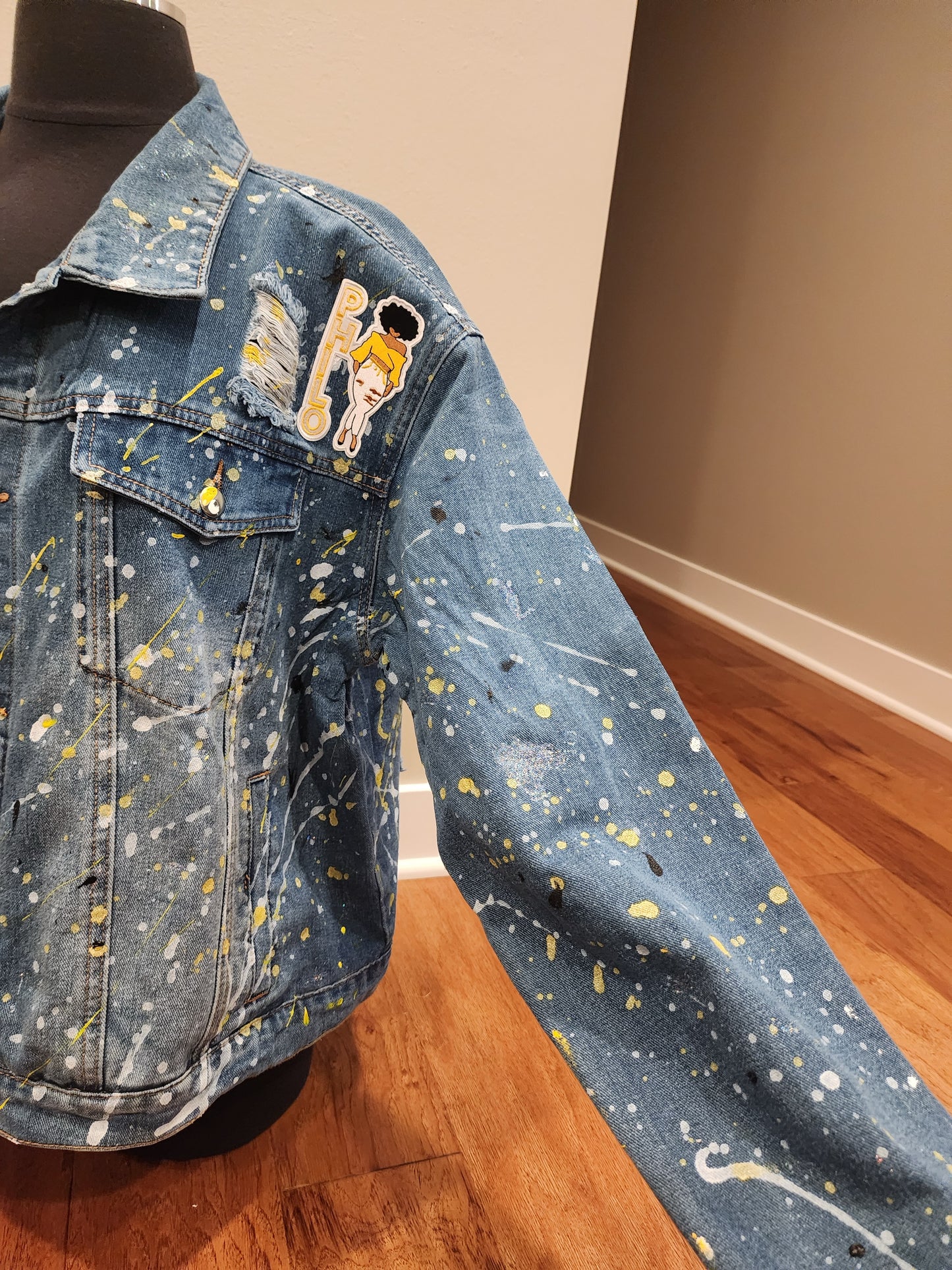 Custom Handpainted Splash Denim Jacket