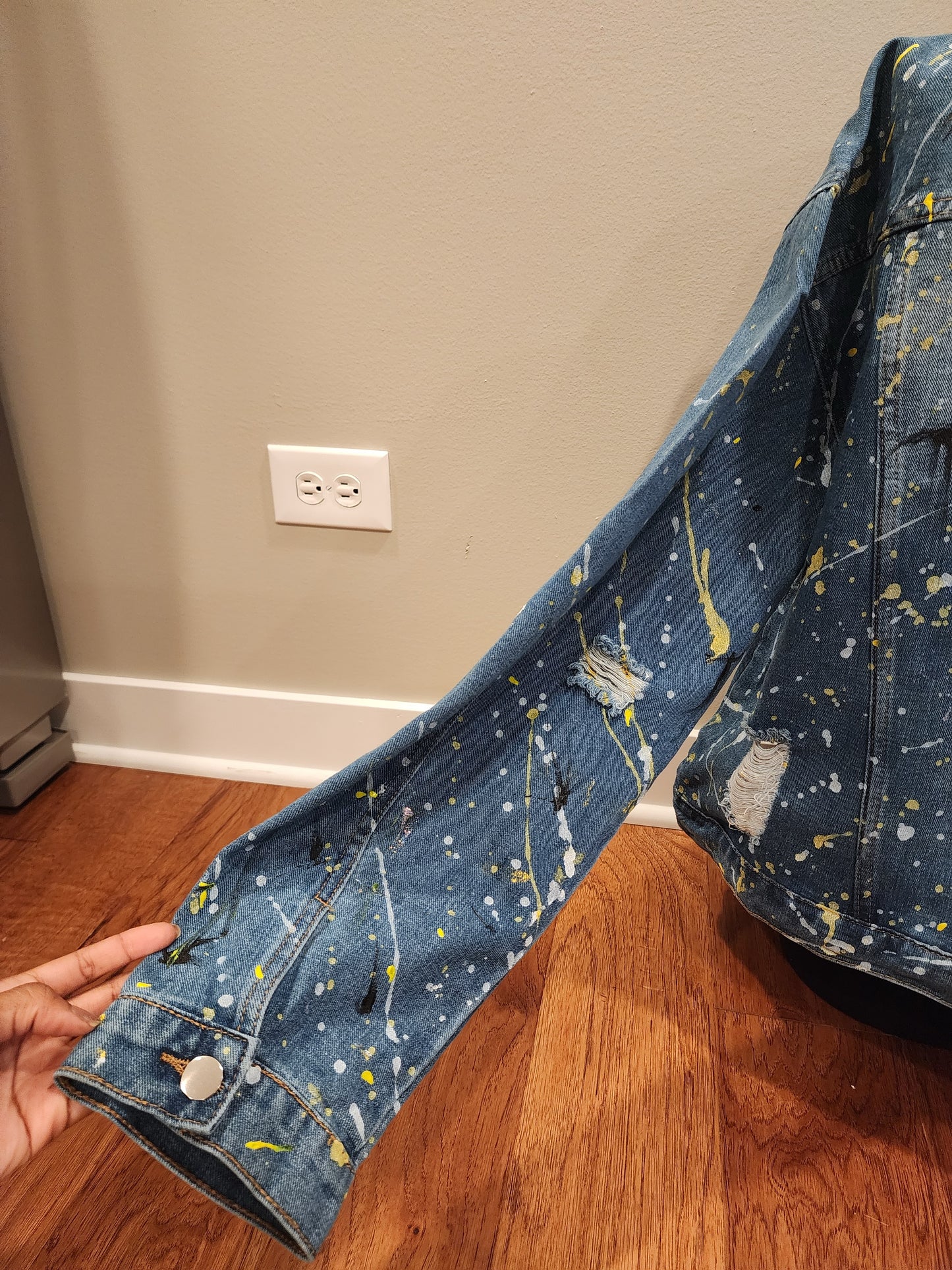 Custom Handpainted Splash Denim Jacket