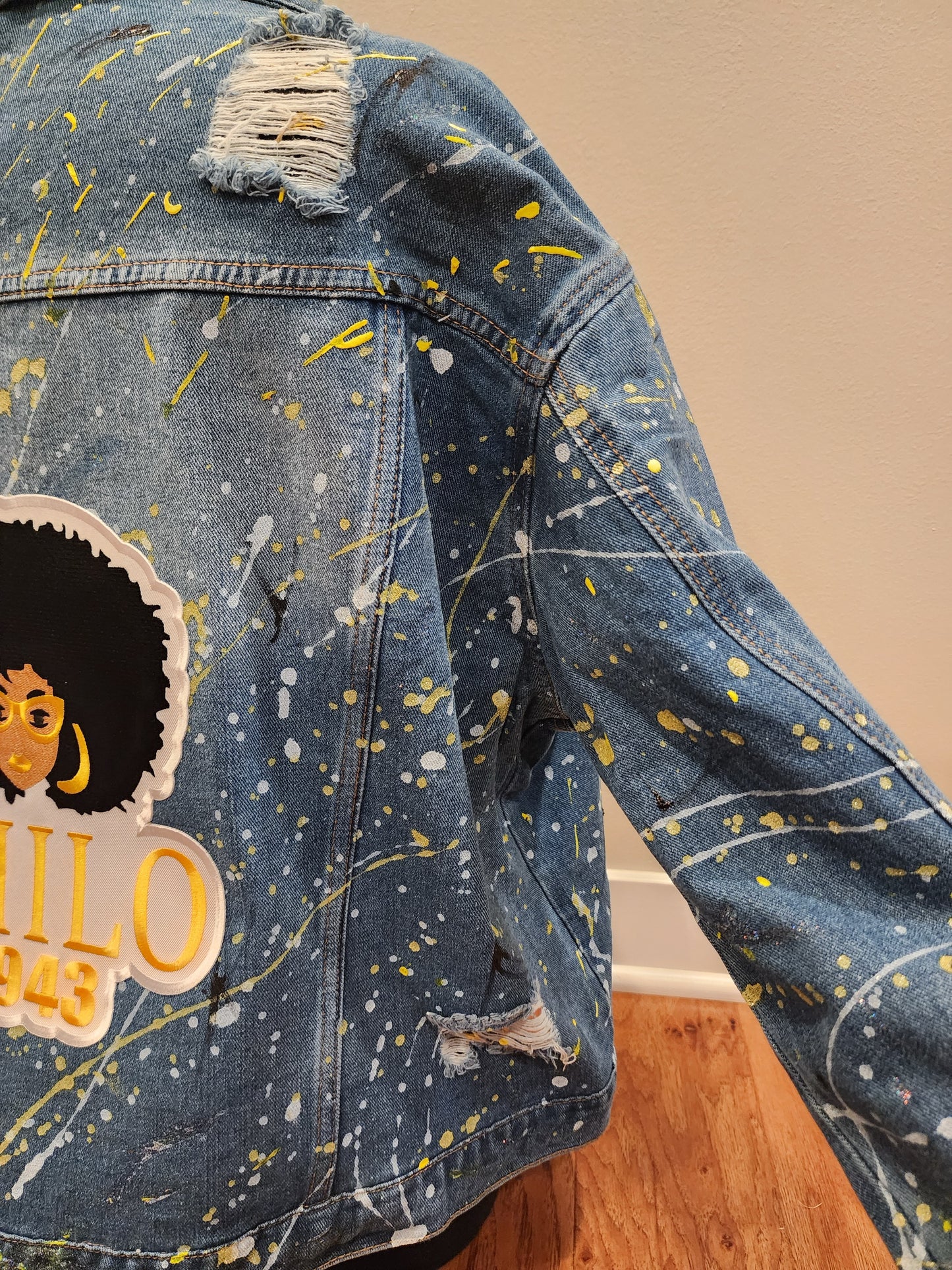 Custom Handpainted Splash Denim Jacket
