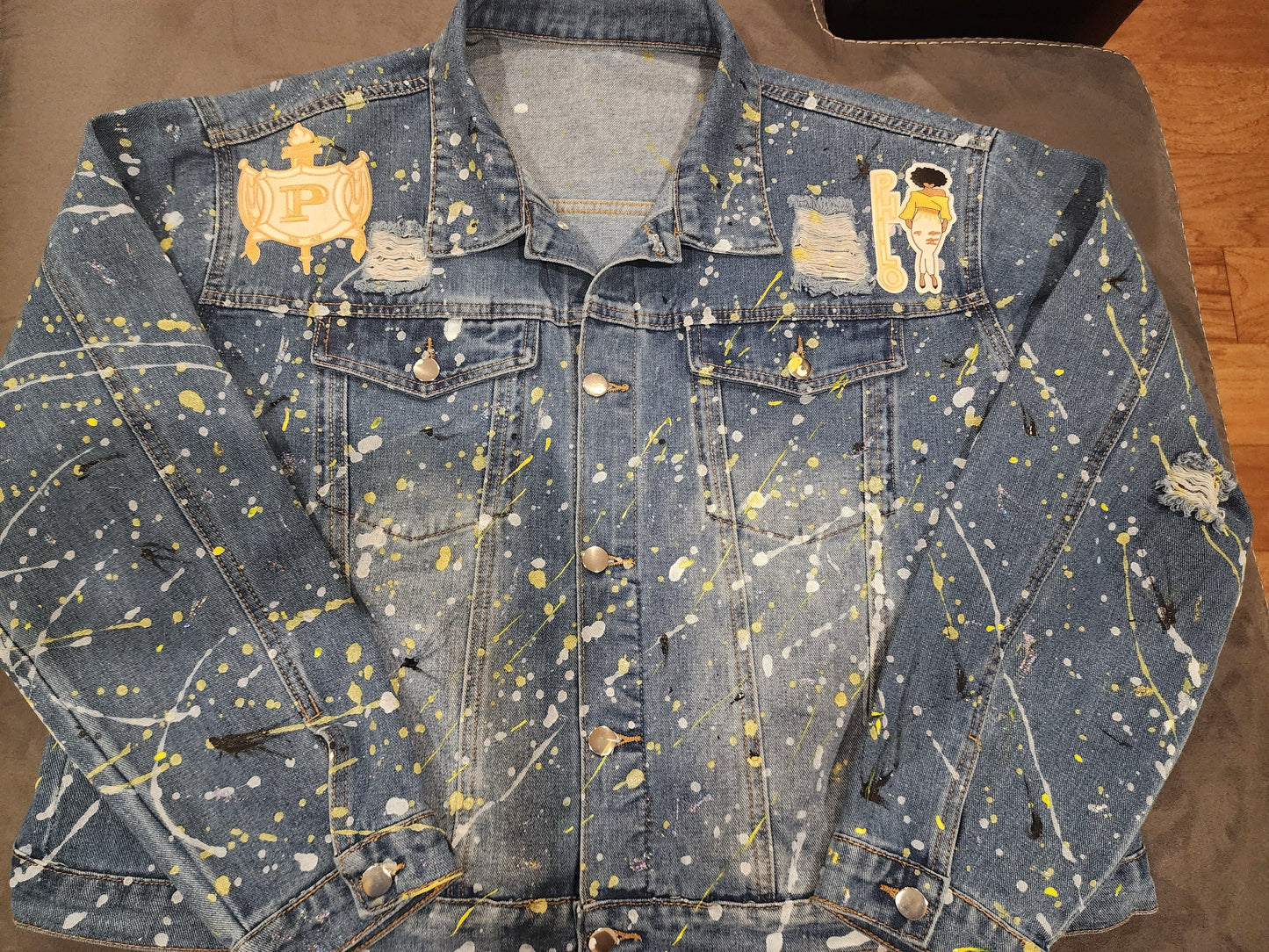 Custom Handpainted Splash Denim Jacket