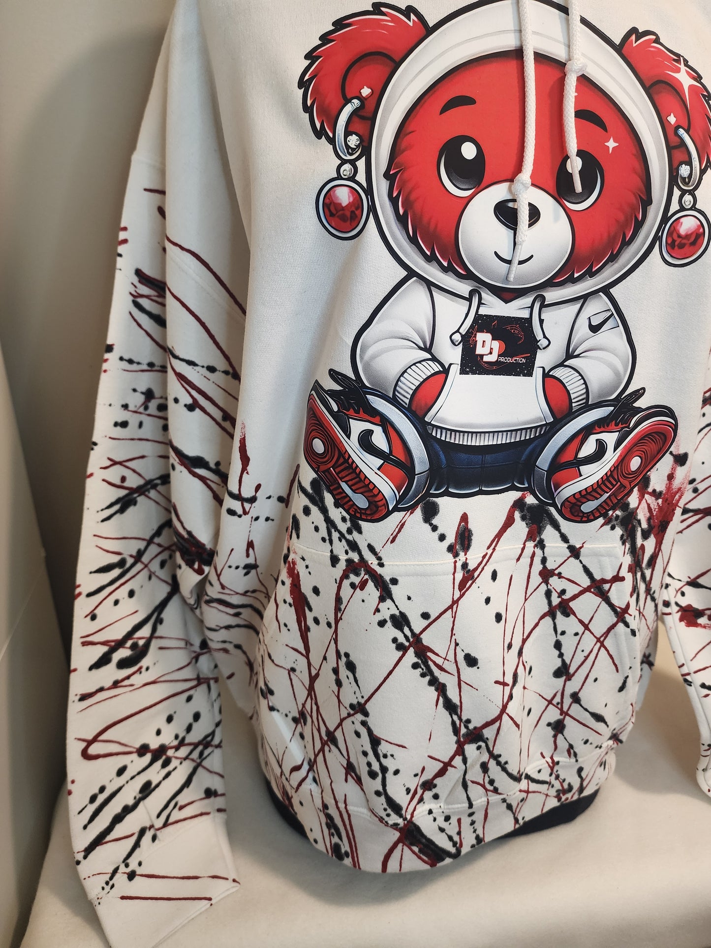 Handpainted Custom Teddy Bear Hoodie