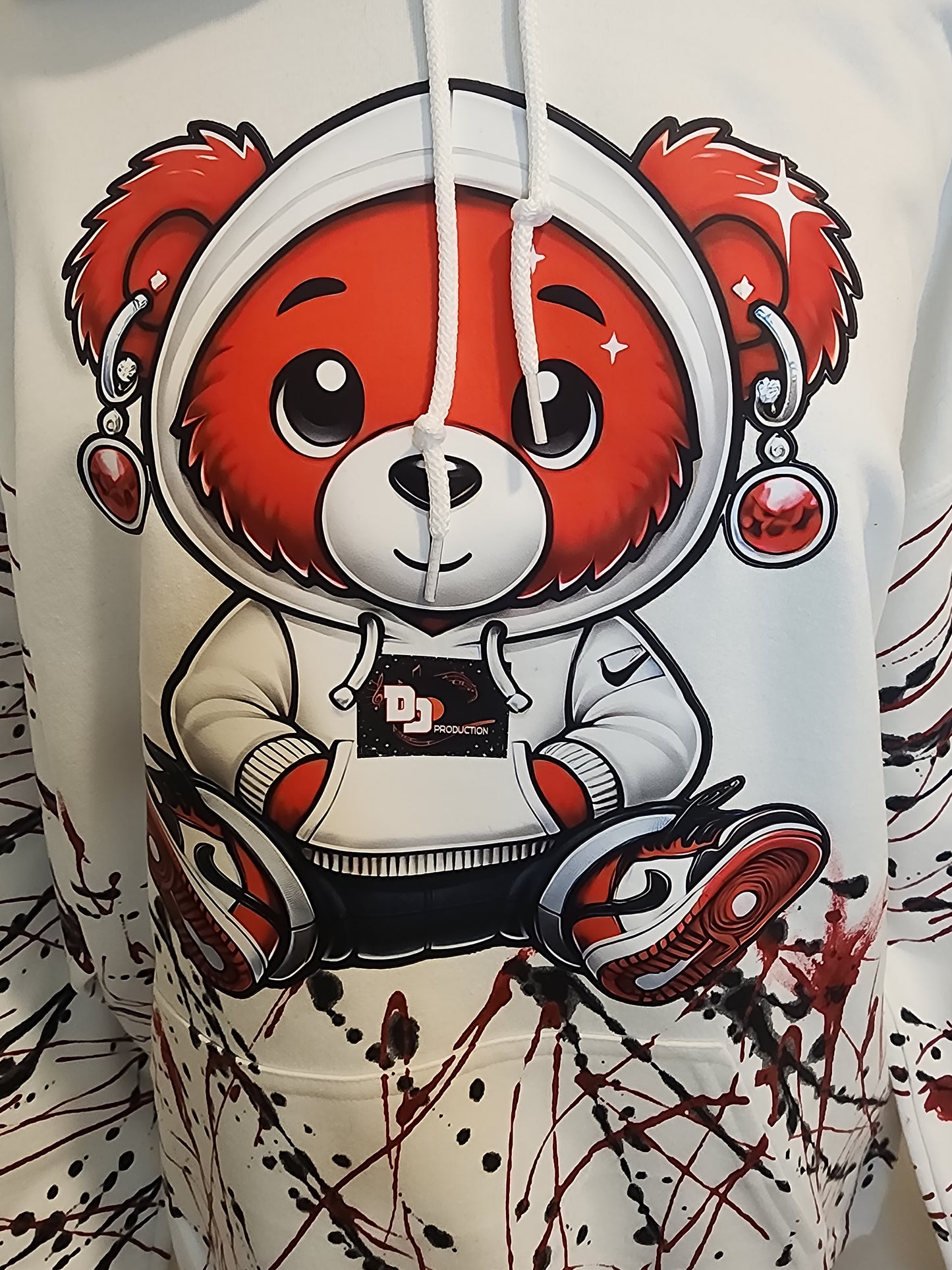 Handpainted Custom Teddy Bear Hoodie
