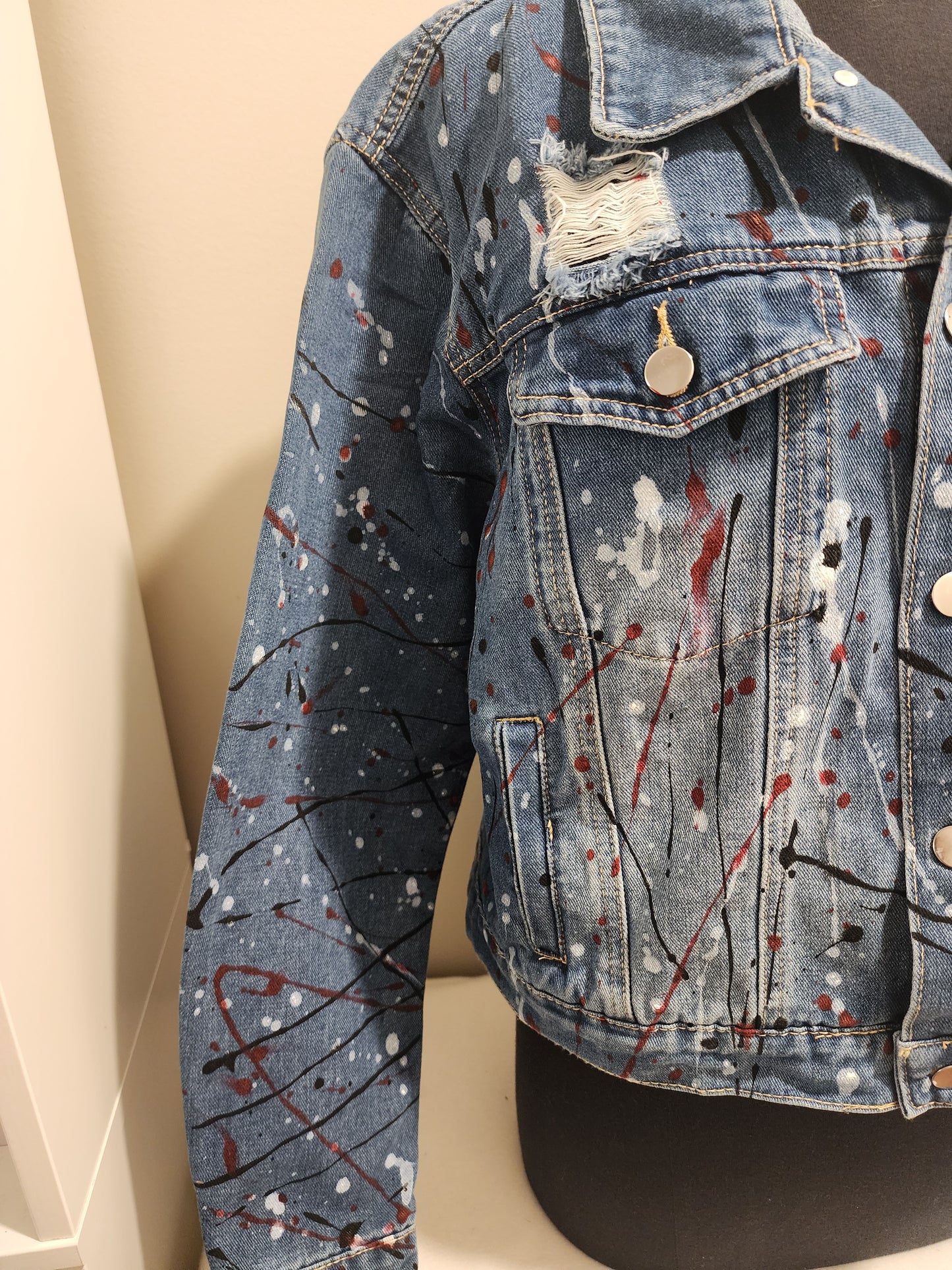 Custom Handpainted Splash Denim Jacket