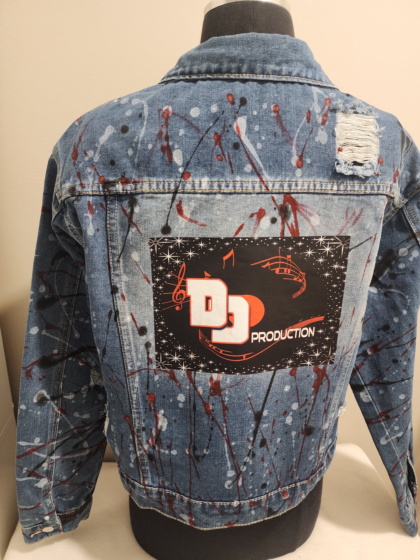 Custom Handpainted Splash Denim Jacket