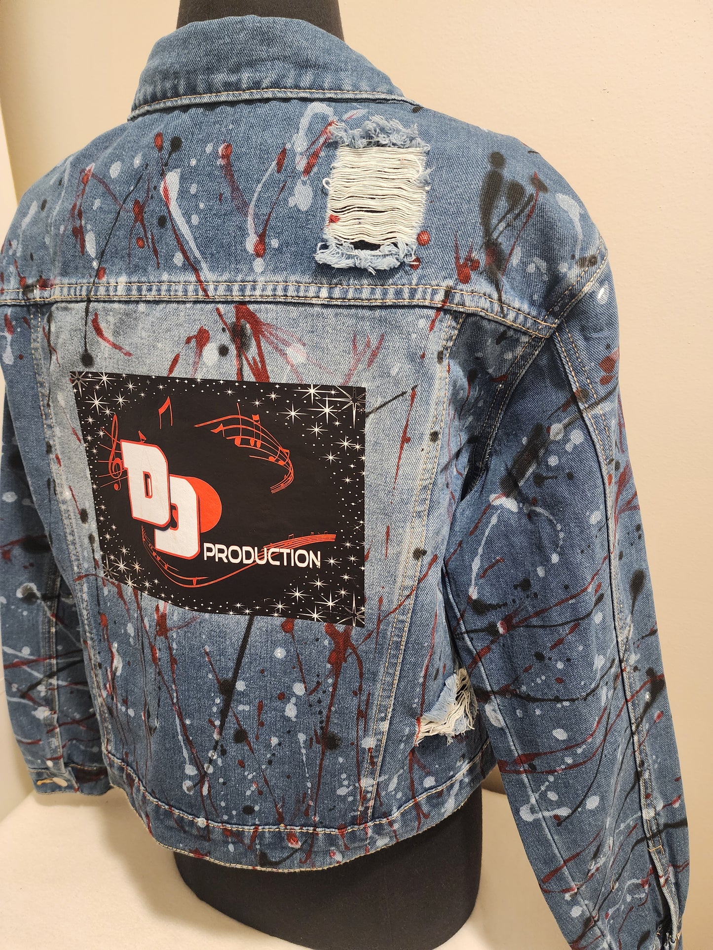 Custom Handpainted Splash Denim Jacket