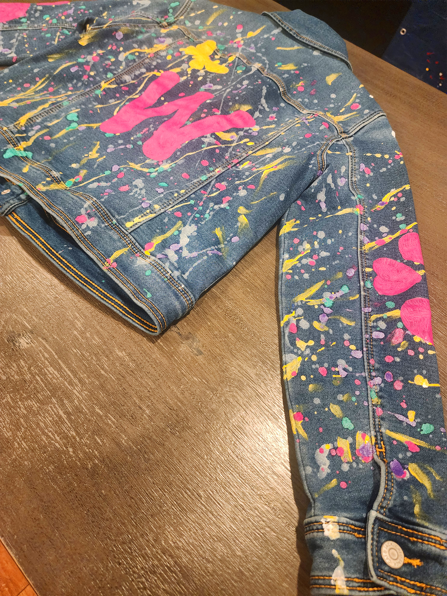 Custom Children's Handpainted Splash Denim Jacket