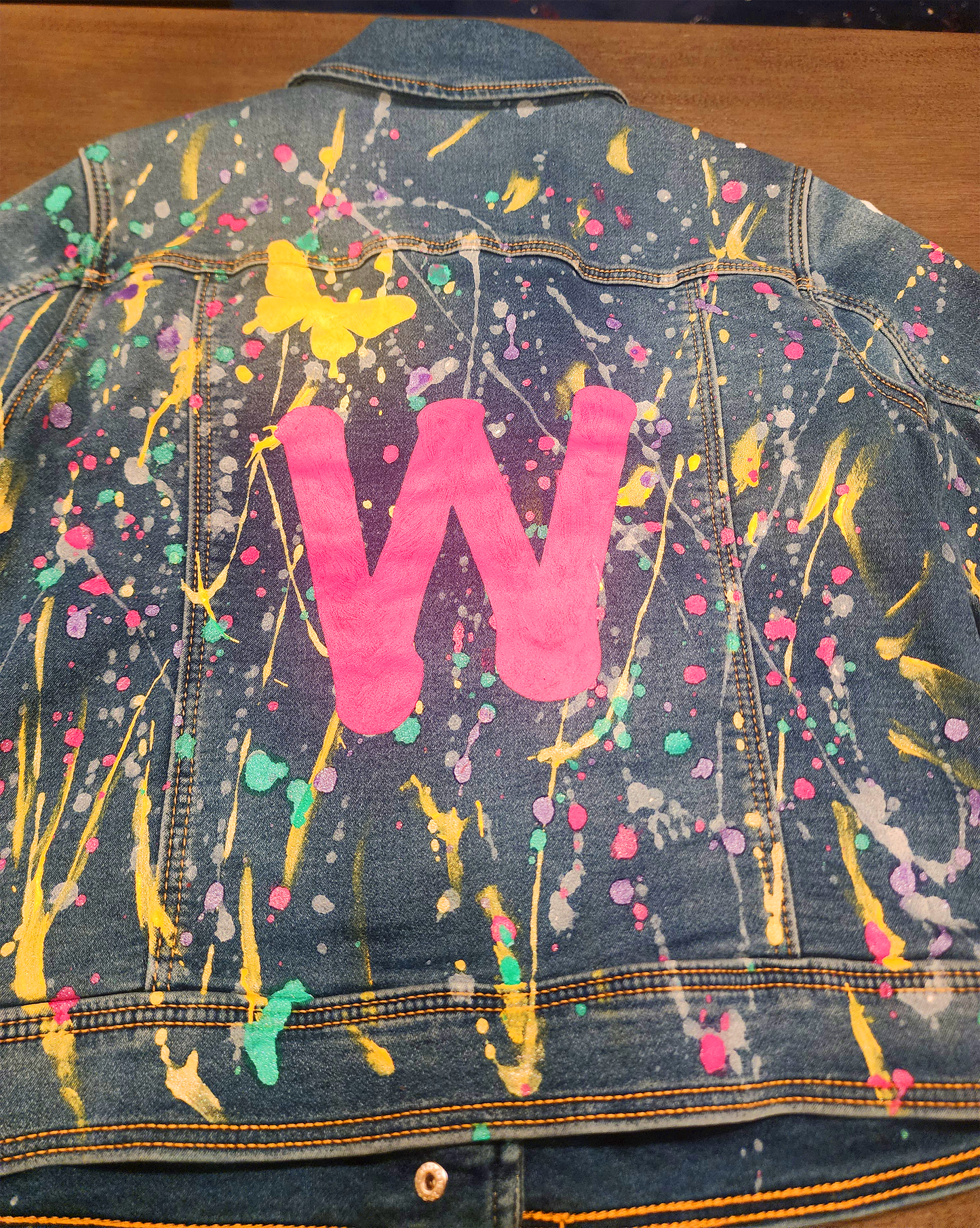 Custom Children's Handpainted Splash Denim Jacket