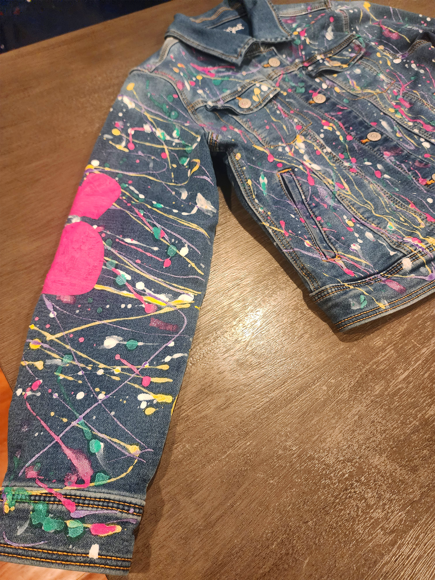 Custom Children's Handpainted Splash Denim Jacket