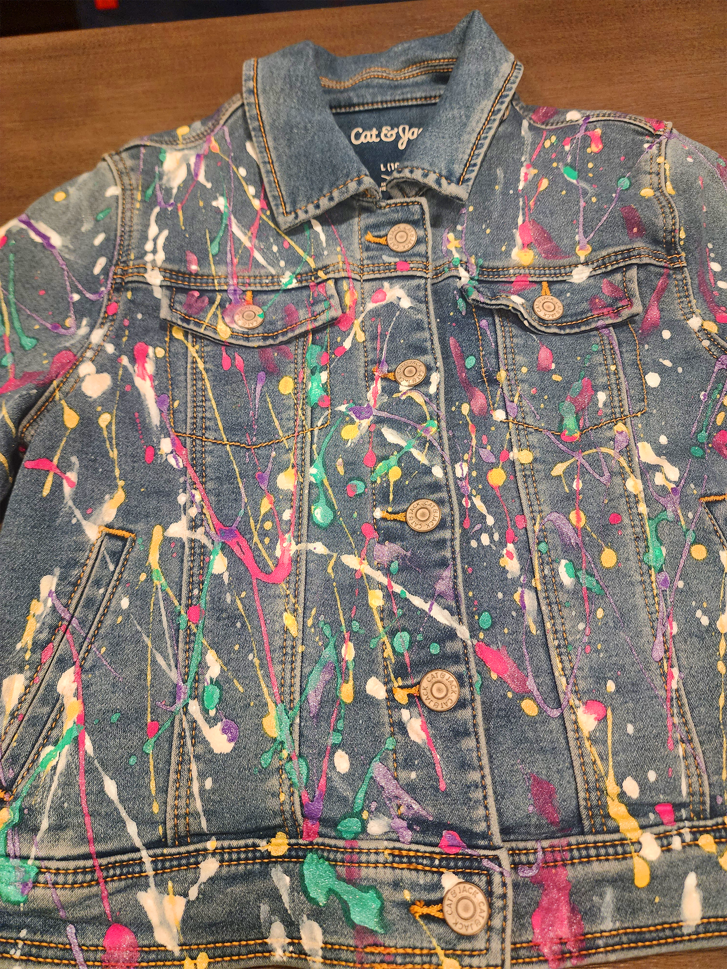 Custom Children's Handpainted Splash Denim Jacket