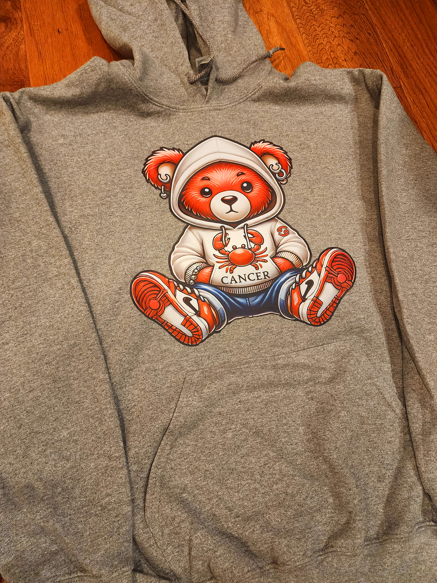 Handpainted Custom Zodiac Teddy Bear Hoodie