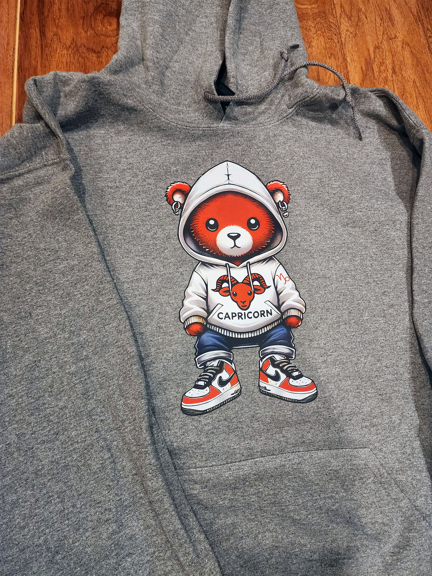 Handpainted Custom Zodiac Teddy Bear Hoodie