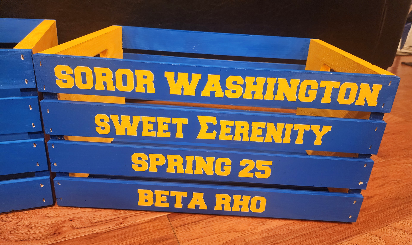 Custom Handpainted Wooden Crate - LOCAL PICKUP OR DELIVERY ONLY