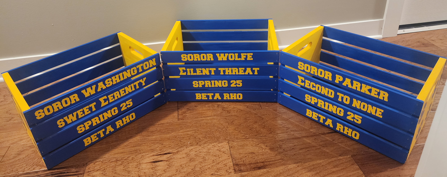 Custom Handpainted Wooden Crate - LOCAL PICKUP OR DELIVERY ONLY