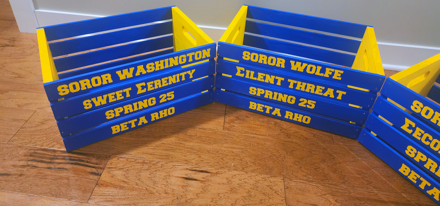 Custom Handpainted Wooden Crate - LOCAL PICKUP OR DELIVERY ONLY