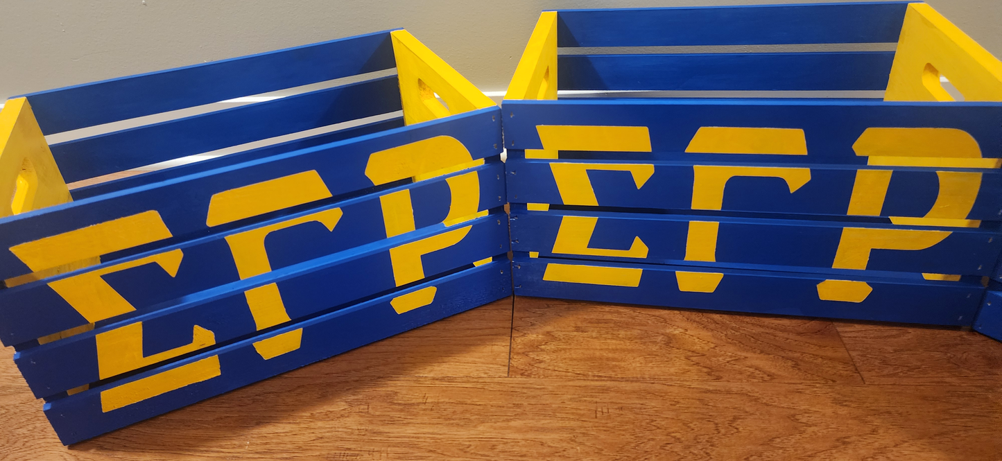 Custom Handpainted Wooden Crate - LOCAL PICKUP OR DELIVERY ONLY