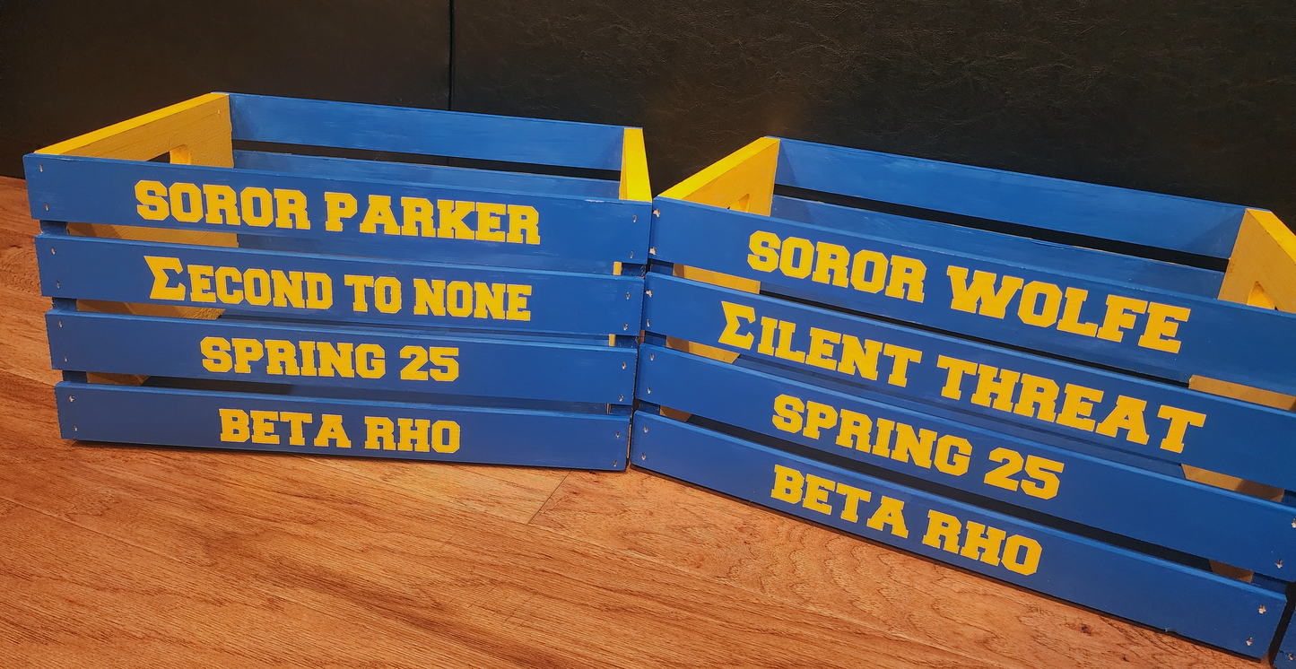 Custom Handpainted Wooden Crate - LOCAL PICKUP OR DELIVERY ONLY