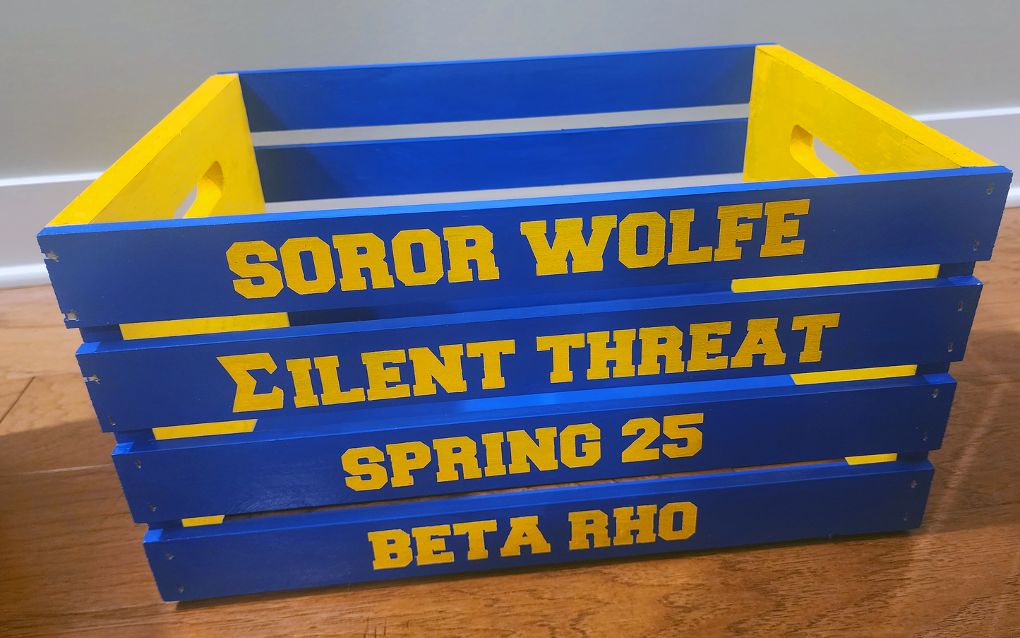 Custom Handpainted Wooden Crate - LOCAL PICKUP OR DELIVERY ONLY