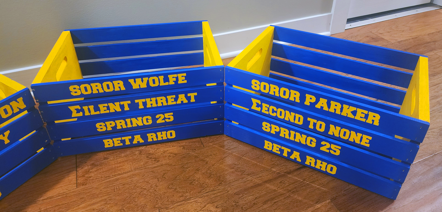 Custom Handpainted Wooden Crate - LOCAL PICKUP OR DELIVERY ONLY