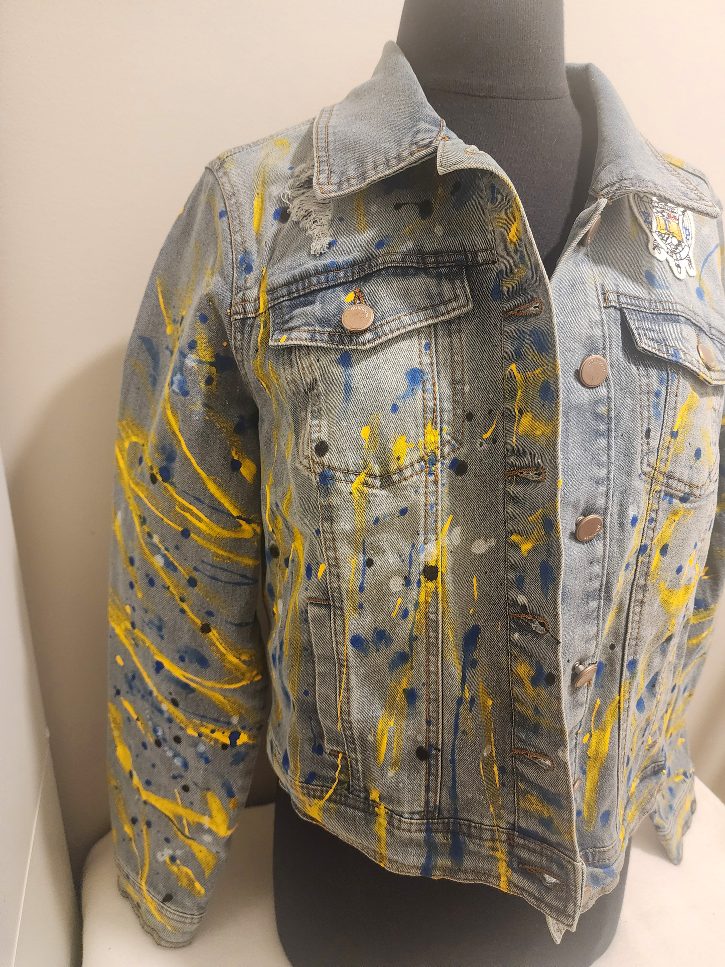Custom Handpainted Splash Denim Jacket