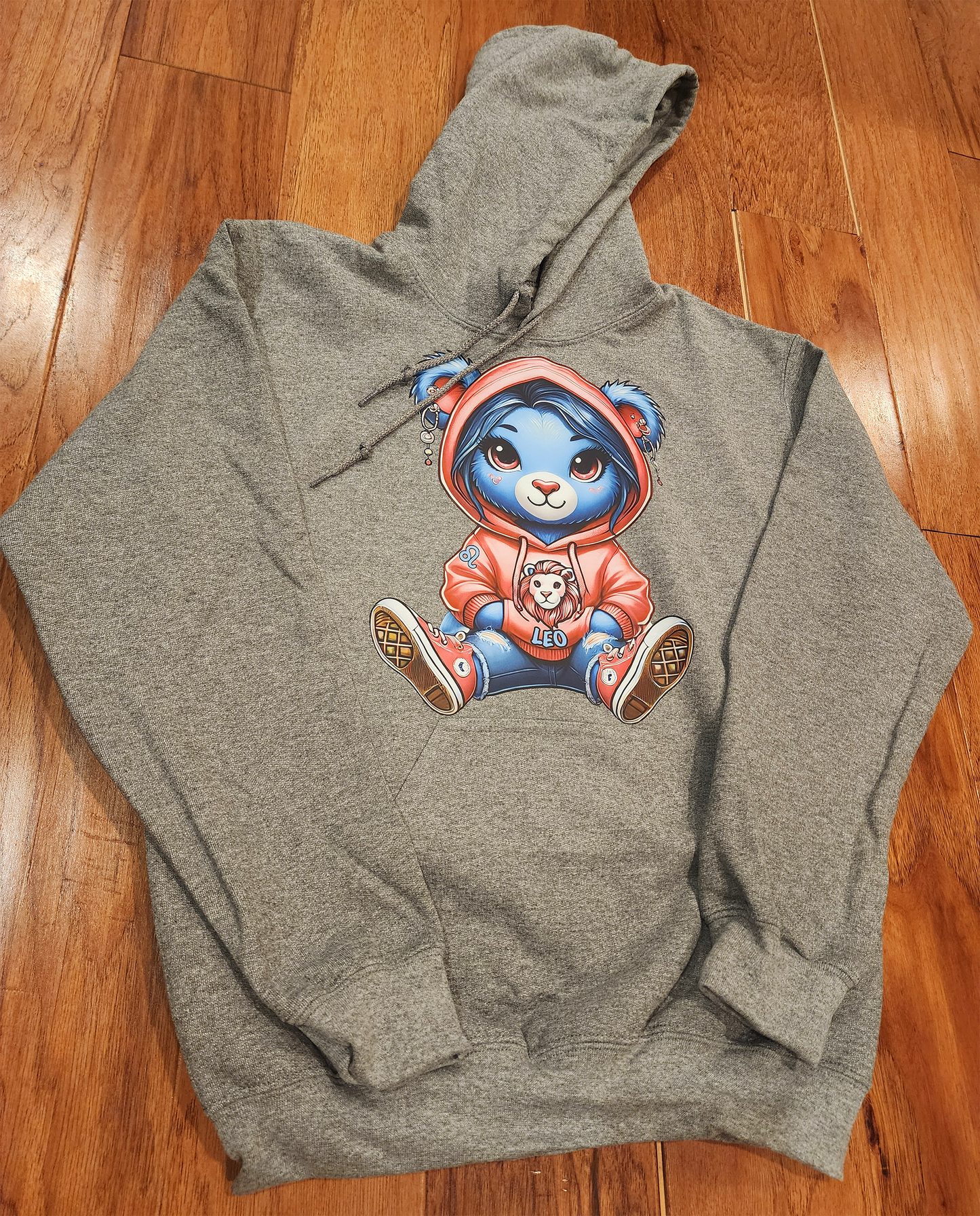 Handpainted Custom Zodiac Teddy Bear Hoodie