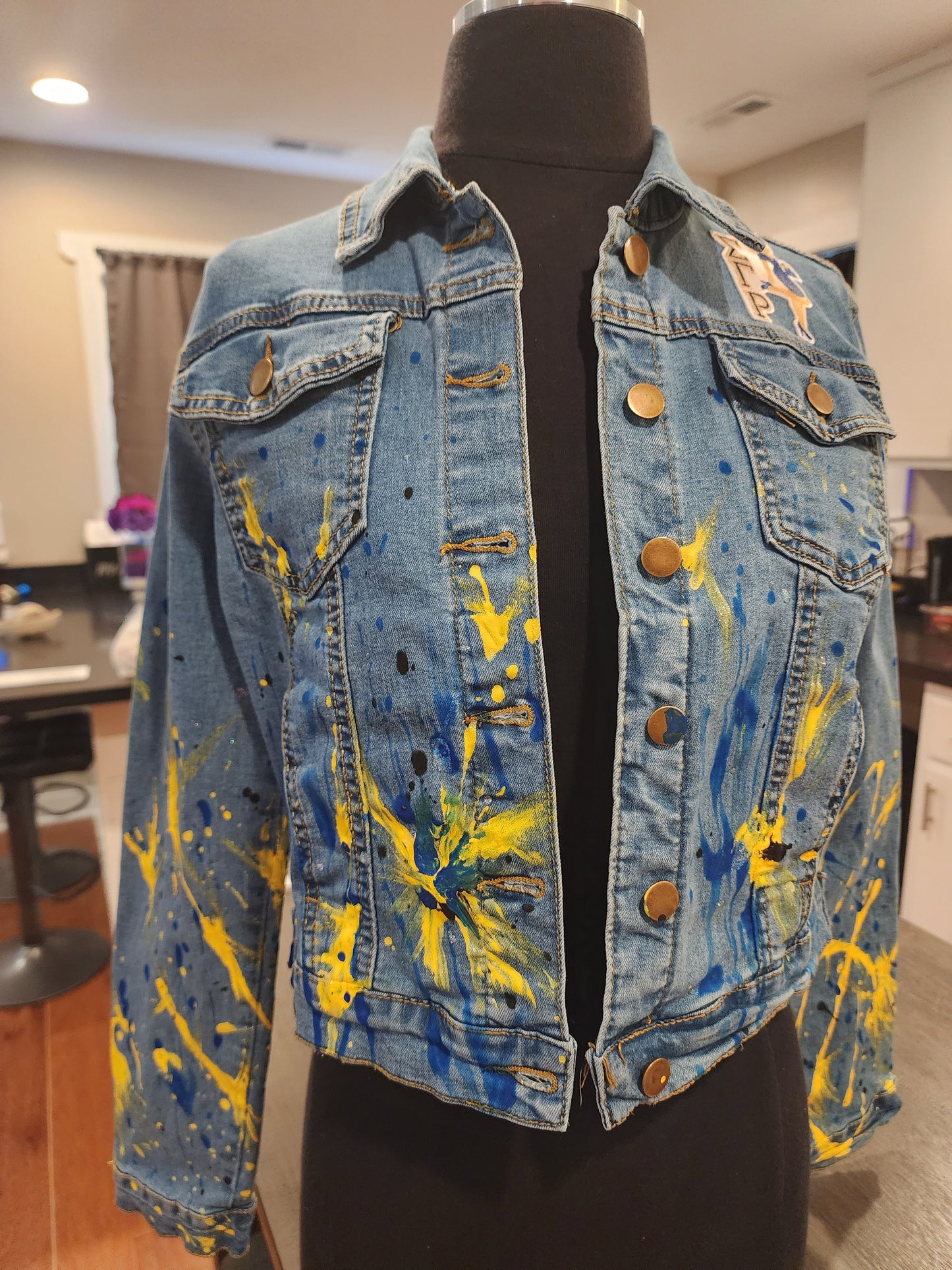 Custom Handpainted Splash Denim Jacket