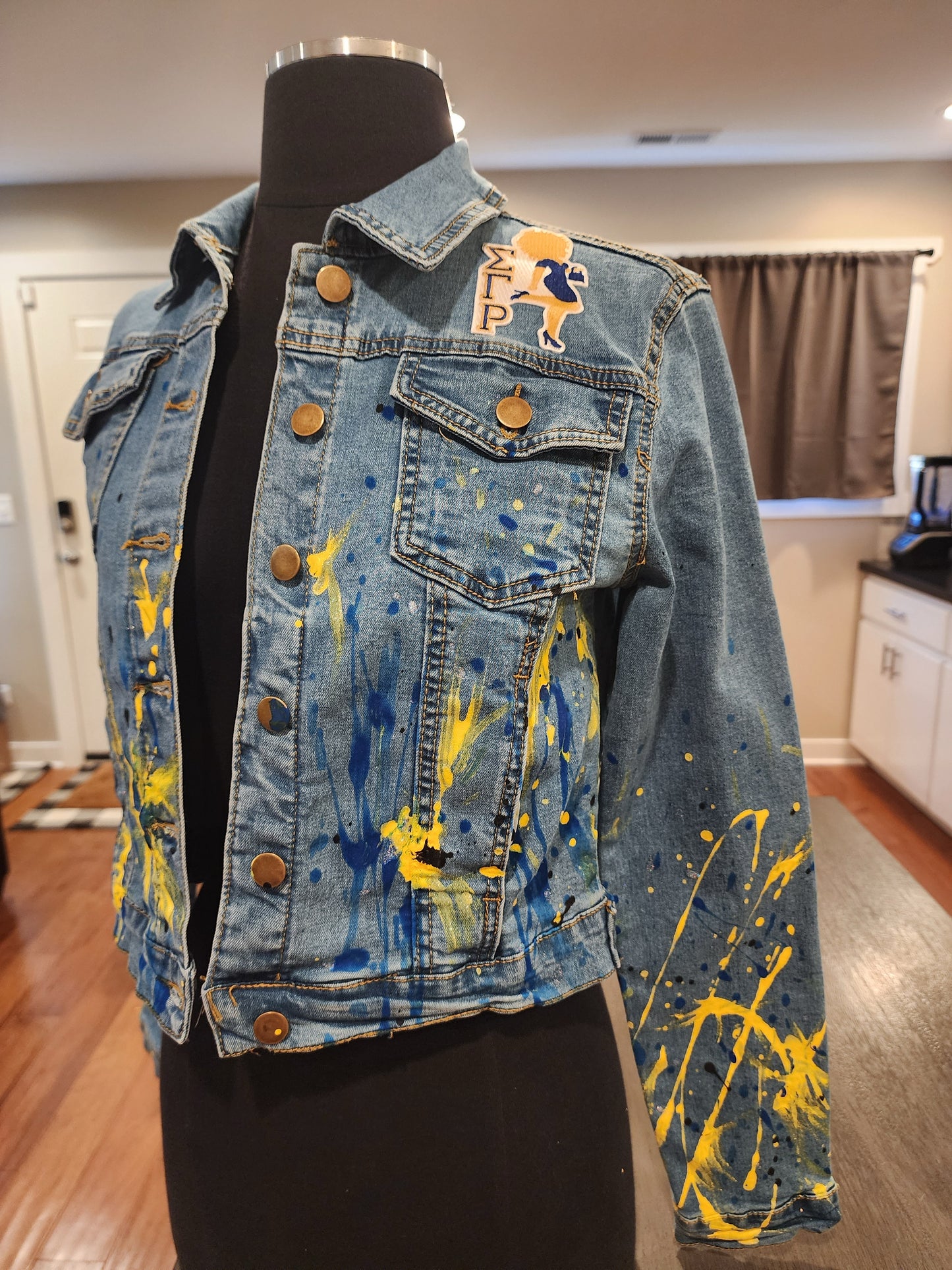 Custom Handpainted Splash Denim Jacket