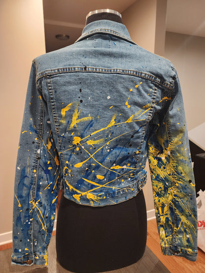 Custom Handpainted Splash Denim Jacket