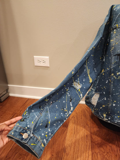 Custom Handpainted Splash Denim Jacket