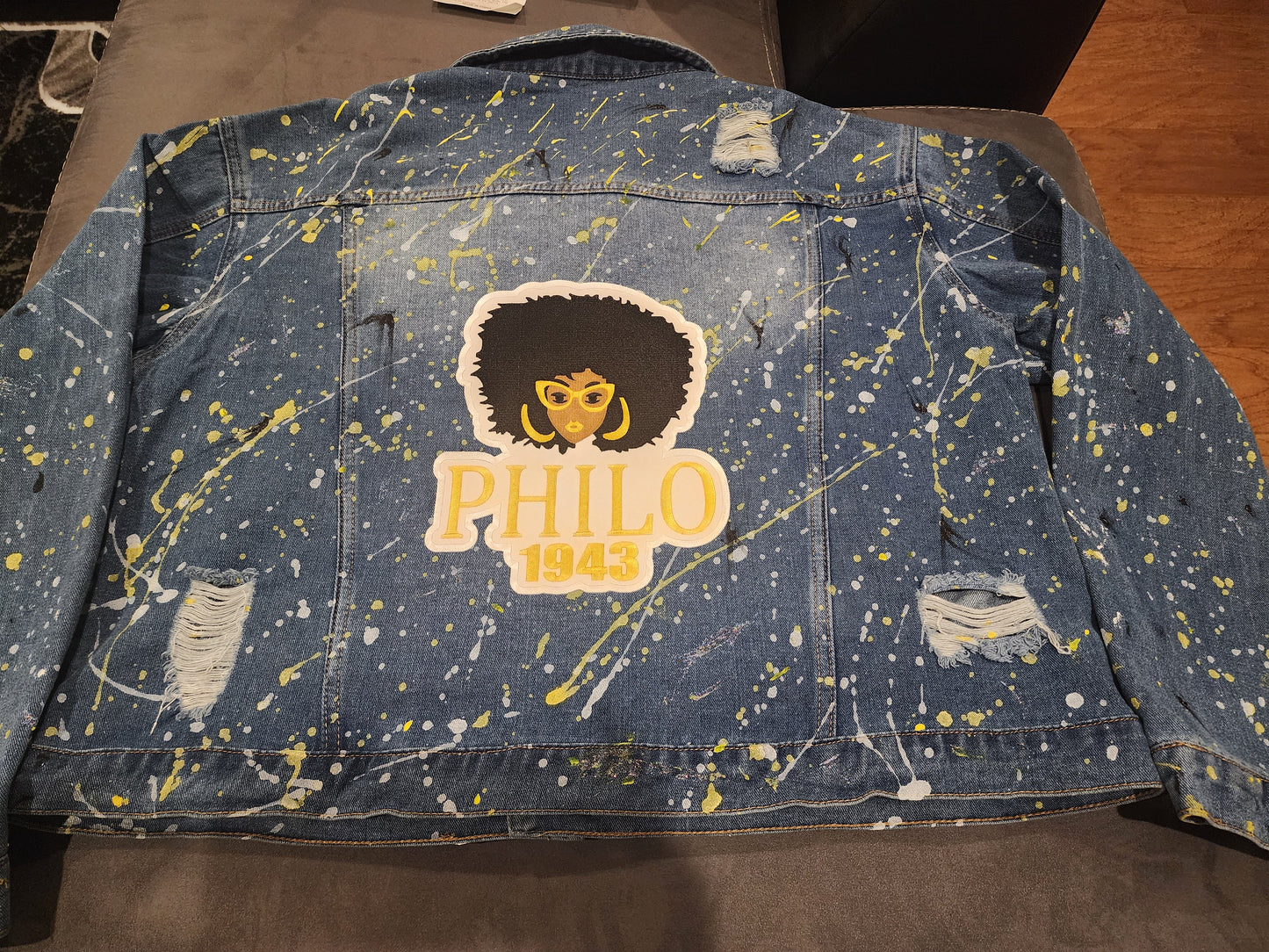 Custom Handpainted Splash Denim Jacket