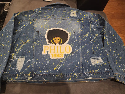 Custom Handpainted Splash Denim Jacket