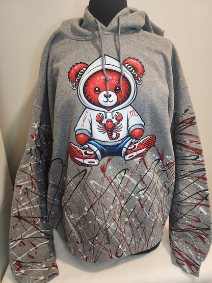 Handpainted Custom Zodiac Teddy Bear Hoodie