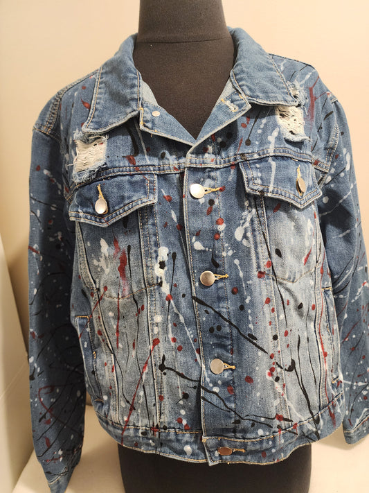 Custom Handpainted Splash Denim Jacket
