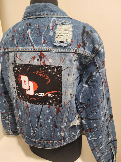 Custom Handpainted Splash Denim Jacket
