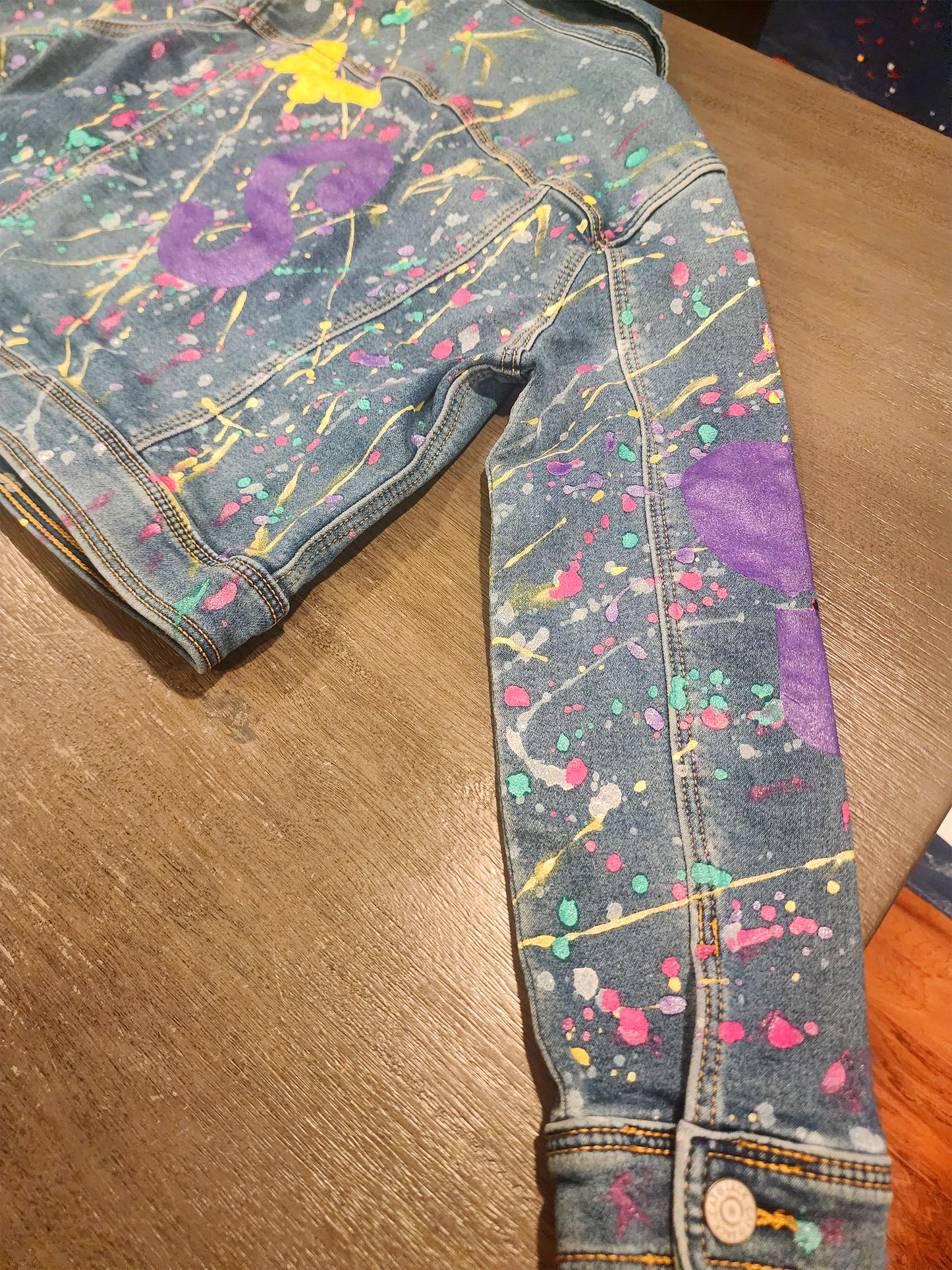 Custom Children's Handpainted Splash Denim Jacket
