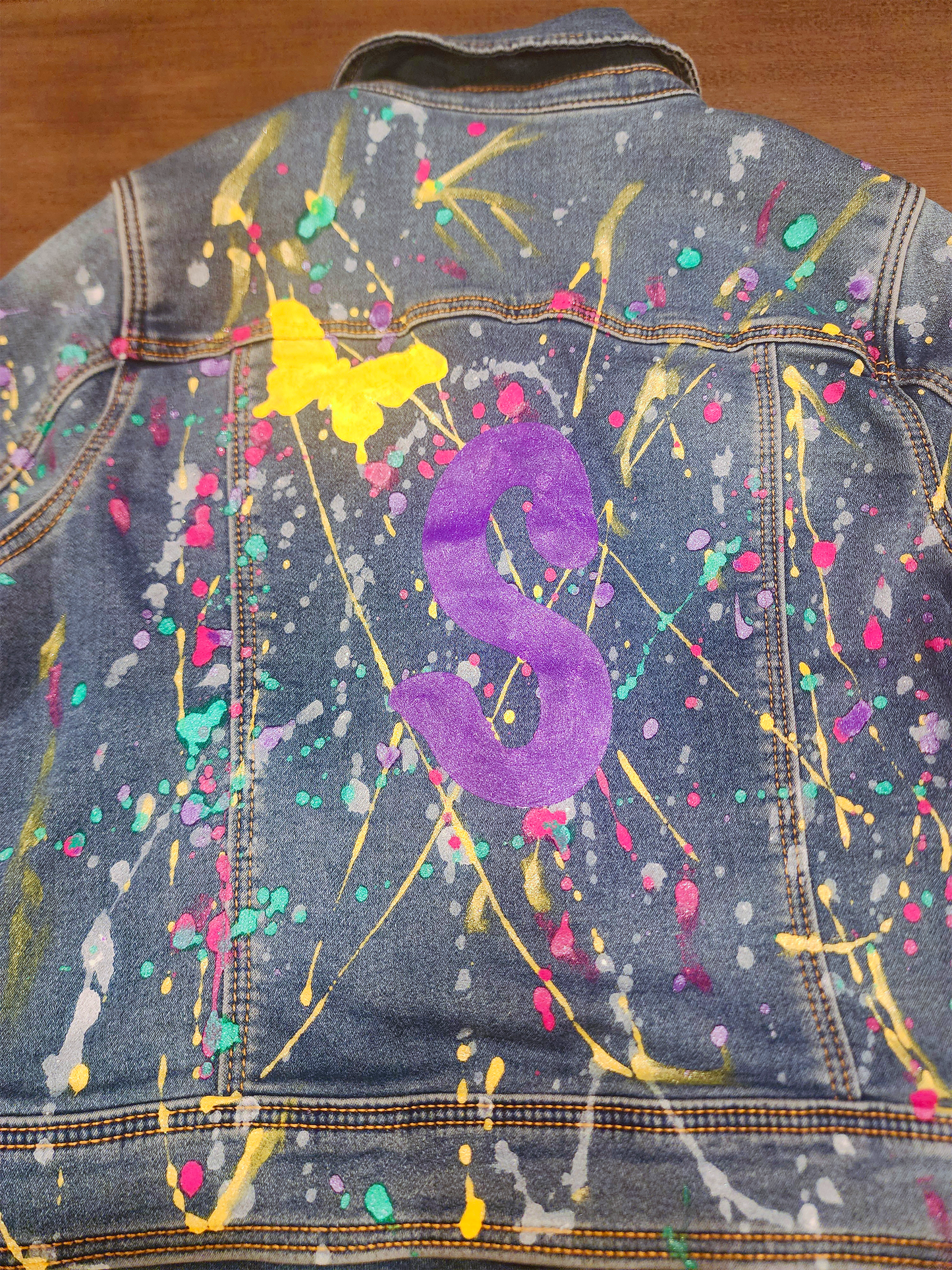 Custom Children's Handpainted Splash Denim Jacket