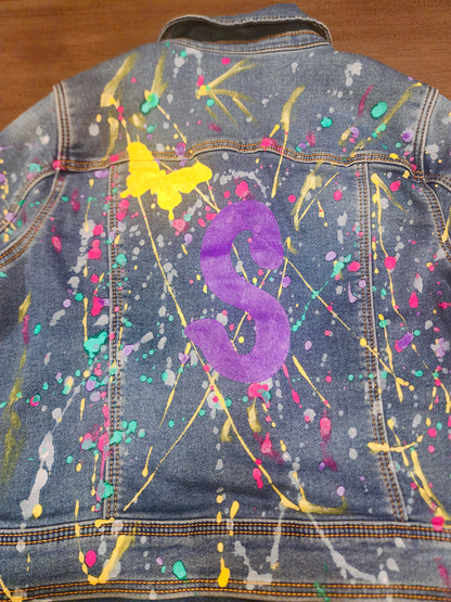 Custom Children's Handpainted Splash Denim Jacket