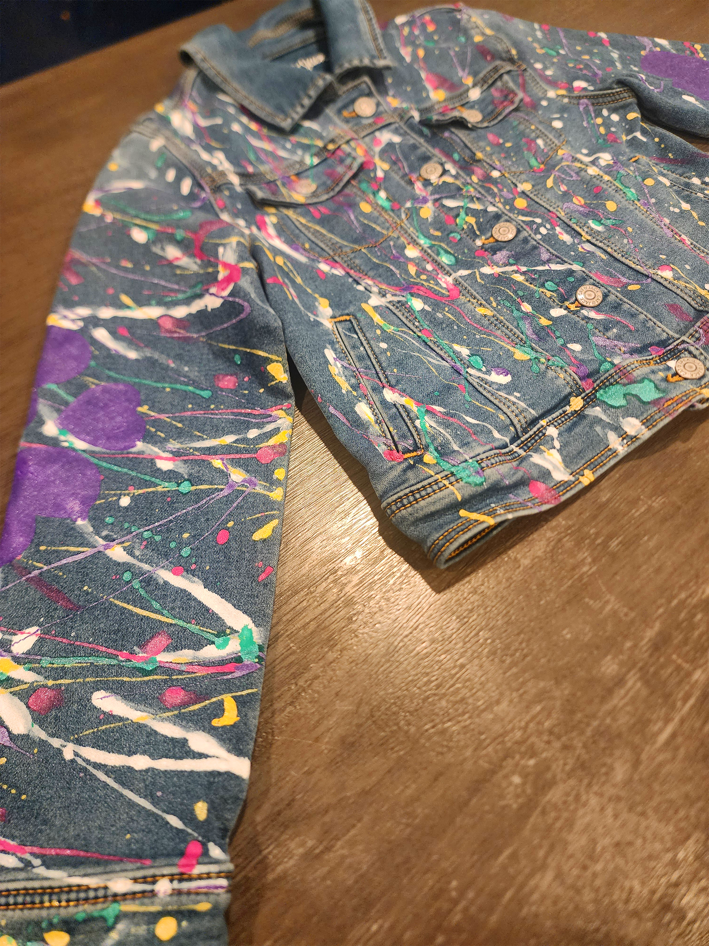 Custom Children's Handpainted Splash Denim Jacket