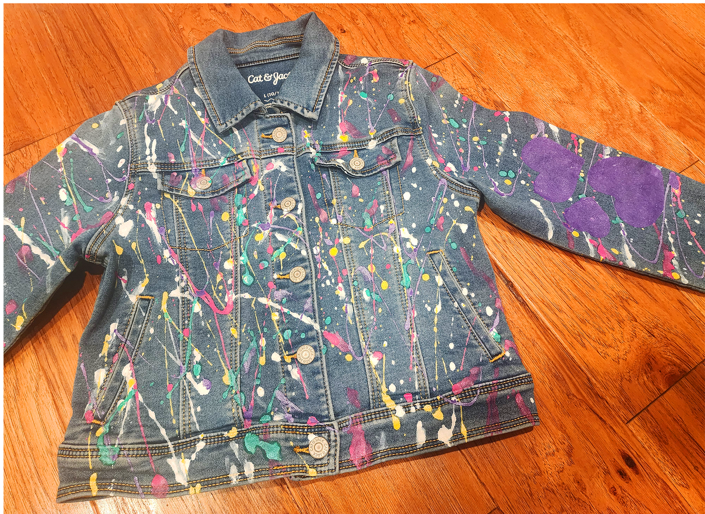 Custom Children's Handpainted Splash Denim Jacket