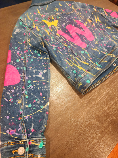 Custom Children's Handpainted Splash Denim Jacket
