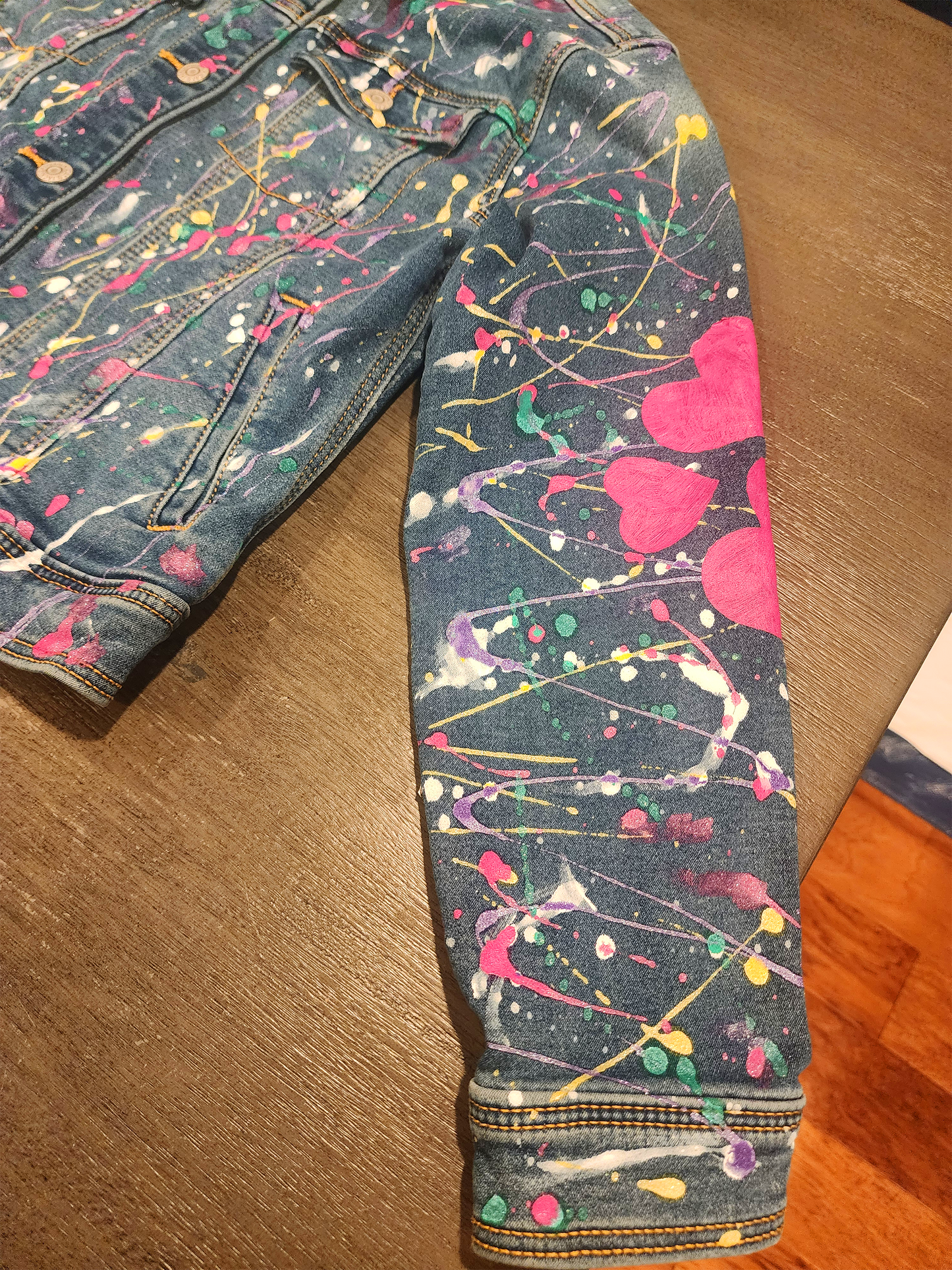Custom Children's Handpainted Splash Denim Jacket