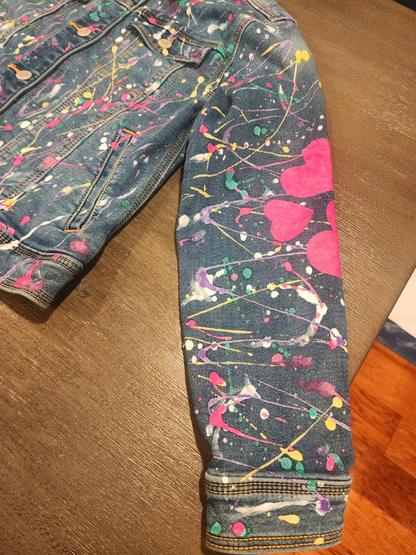 Custom Children's Handpainted Splash Denim Jacket