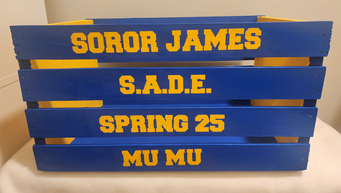 Custom Handpainted Wooden Crate - LOCAL PICKUP OR DELIVERY ONLY
