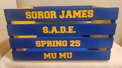 Custom Handpainted Wooden Crate - LOCAL PICKUP OR DELIVERY ONLY