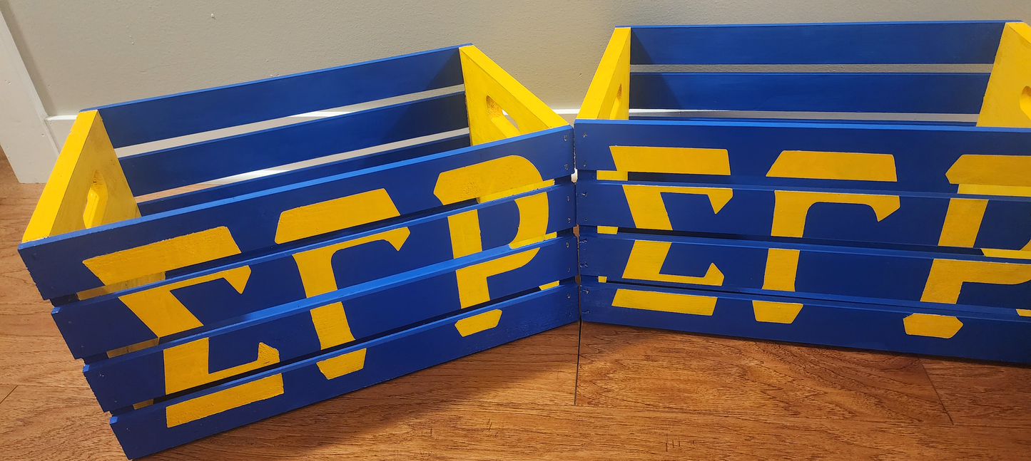 Custom Handpainted Wooden Crate - LOCAL PICKUP OR DELIVERY ONLY