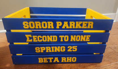Custom Handpainted Wooden Crate - LOCAL PICKUP OR DELIVERY ONLY