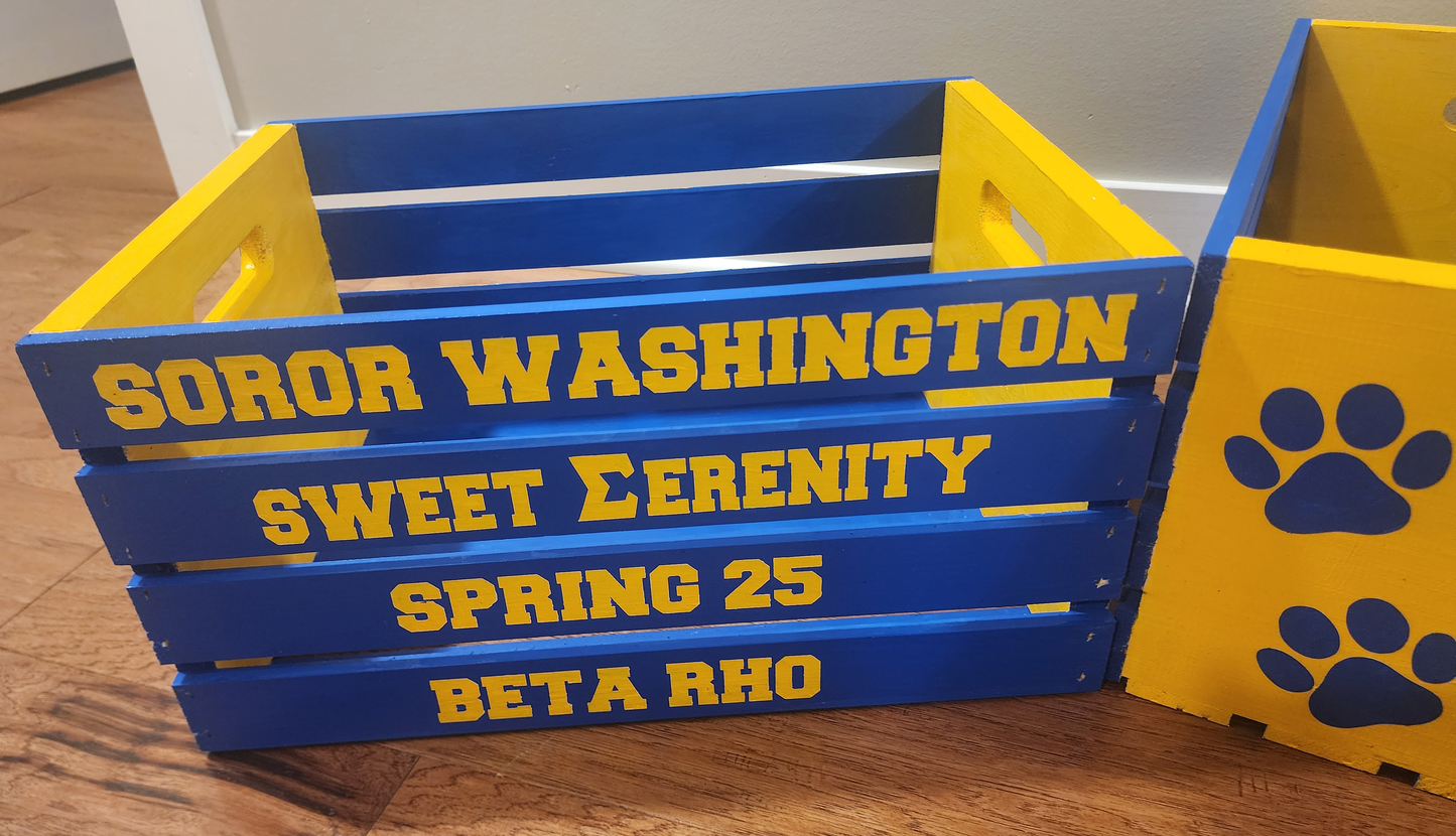 Custom Handpainted Wooden Crate - LOCAL PICKUP OR DELIVERY ONLY