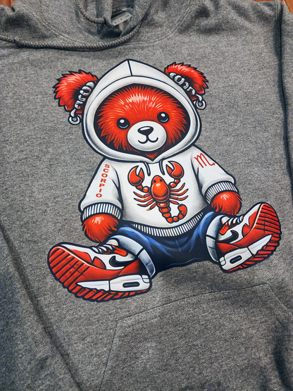 Handpainted Custom Zodiac Teddy Bear Hoodie